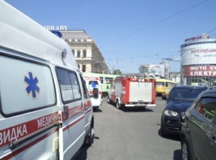 An explosion on a tram in the Ukrainian city of Dnipropetrovsk injured nine people.
