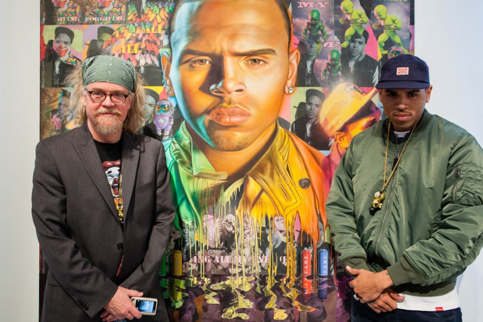 Chris Brown and artist Ron English