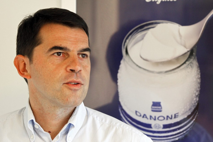 Pierre Andre Terisse, CFO at Danone delivers profit warning at a Paris conference