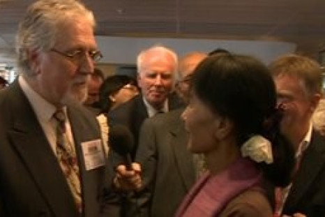 Disc jockey Dave Lee Travis was among those who met Aung San Suu Kyi during her UK visit