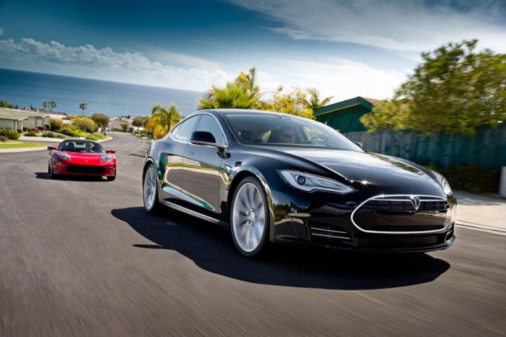 Tesla Model S Electric Sedan on the road