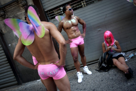 Marchers participate in the Gay Pride Parade in New York