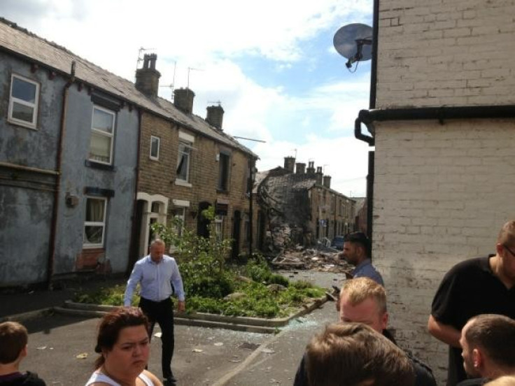 Damage to terraced homes following gas blast in Shaw area of Oldham, Greater Manchester