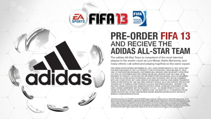 Fifa 13 preorder game adidas all star team