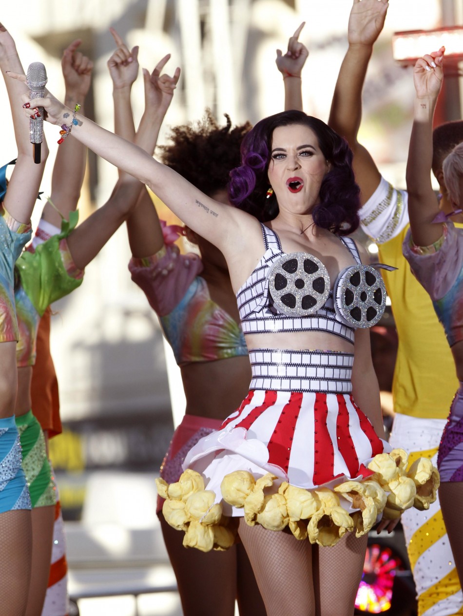 Cast member and singer Katy Perry performs at the premiere of quotKaty Perry Part of Mequot in Hollywood