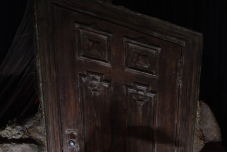 A "White Rabbit" maquette from the film "Alice in Wonderland" is displayed at the D23 Presents Treasures of the Walt Disney Archives exhibit in California