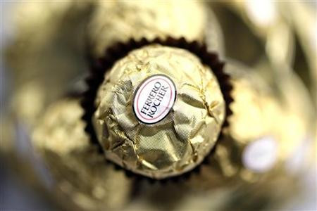 A Ferrero Rocher chocolate is seen in Milan