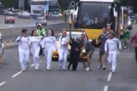 Two boys attemped to snatch the Olympic Torch in Sky Blue Way, Coventry city centre (BBC)