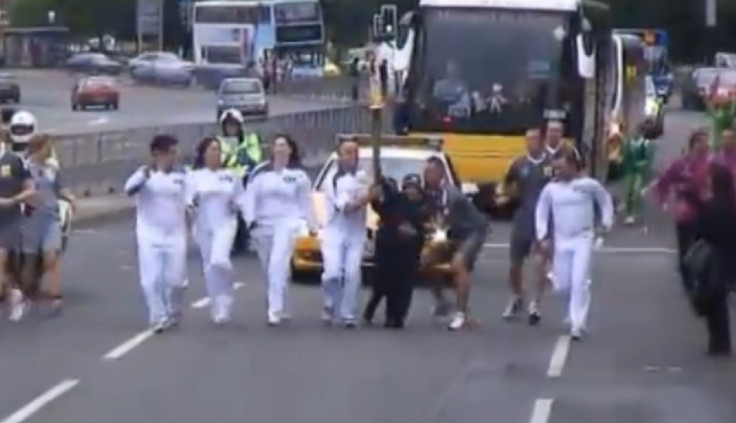 Two boys attemped to snatch the Olympic Torch in Sky Blue Way, Coventry city centre (BBC)