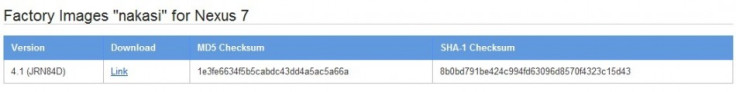 Using the factory image users will be able to restore their device running on Jelly Bean back to its original state (Jelly Bean, build JRN84D).