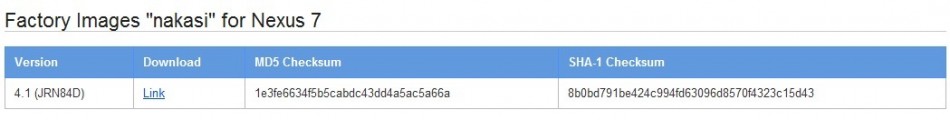 Using the factory image users will be able to restore their device running on Jelly Bean back to its original state (Jelly Bean, build JRN84D). Using the factory image users will be able to restore their device running on Jelly Bean back to its original state (Jelly Bean, build JRN84D).