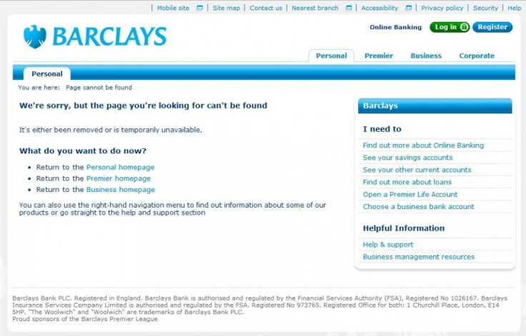 Barclays website down