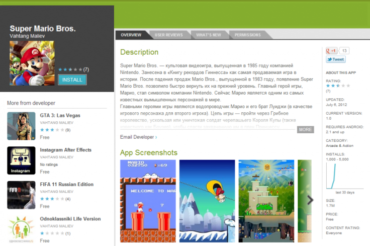 Android.Dropmailer Super Mario Bros.