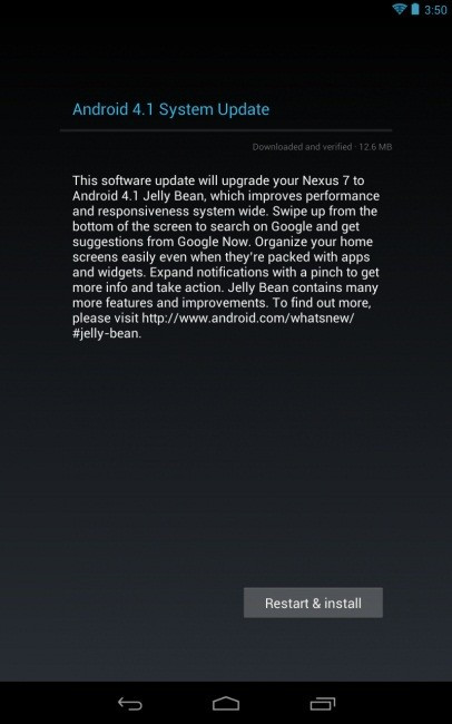 Google’s Nexus 7 has been the first tablet to run on Android 4.1 (Jelly Bean) operating system. Most interestingly, the tablet has received its first Over-The-Air (OTA) software update. Google’s Nexus 7 has been the first tablet to run on Android 4.1 (Jelly Bean) operating system. Most interestingly, the tablet has received its first Over-The-Air (OTA) software update.