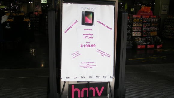 Google Nexus 7 with Android 4.1 Jelly Bean Hits HMV Stores in UK Next Week Google Nexus 7 with Android 4.1 Jelly Bean Hits HMV Stores in UK Next Week