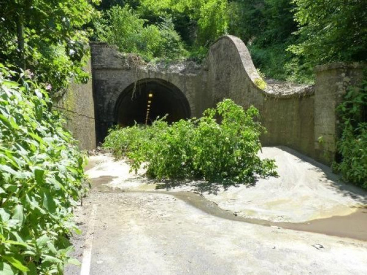 Beaminster tunnel closed following a landslide