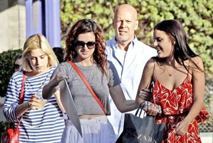 Rumer, Scout and Tallulah Willis with Bruce Willis