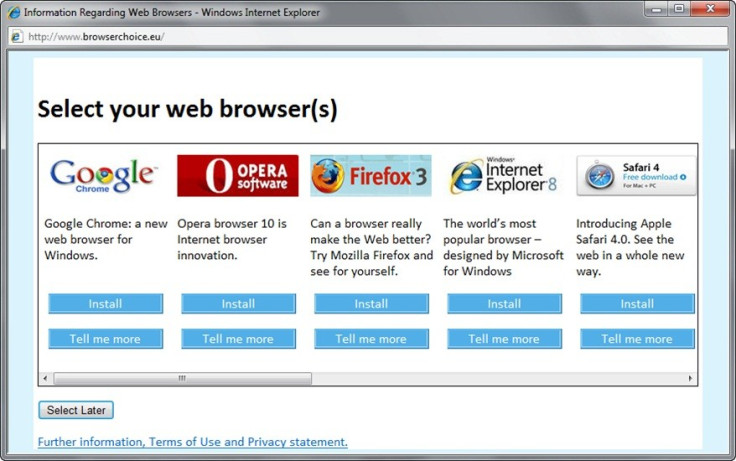 Windows browser choice