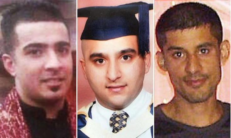 Haroon Jahan, Shezad Ali and Abdul Musavir who were killed in Winson Green, Birmingham (Reuters)