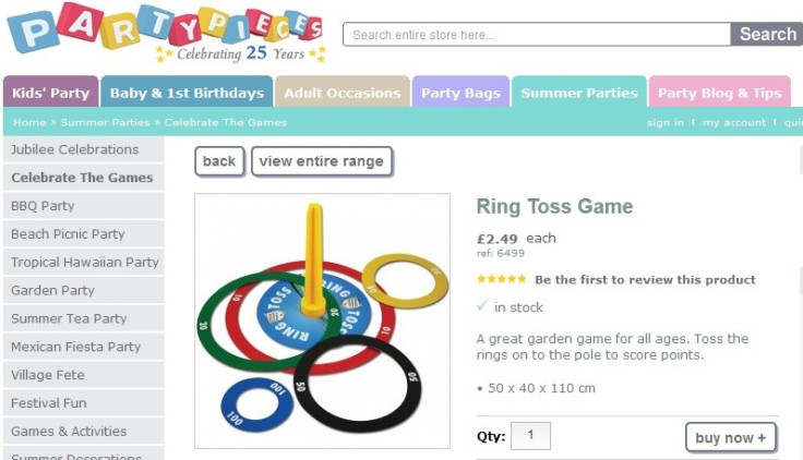 Party Pieces&#039; ring toss game