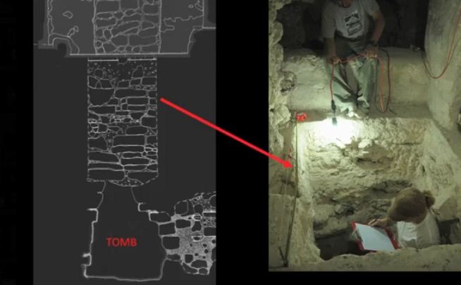 Screen shot of a video shows stucco masks, depicting several celestial beings, including the sun on the walls of the temple. (Photo: Brown University)