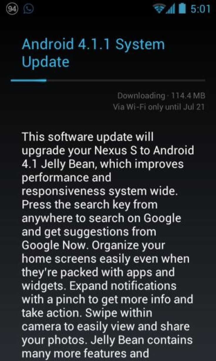 Android 4.1 Jelly Bean OTA Download Leaked for Nexus S