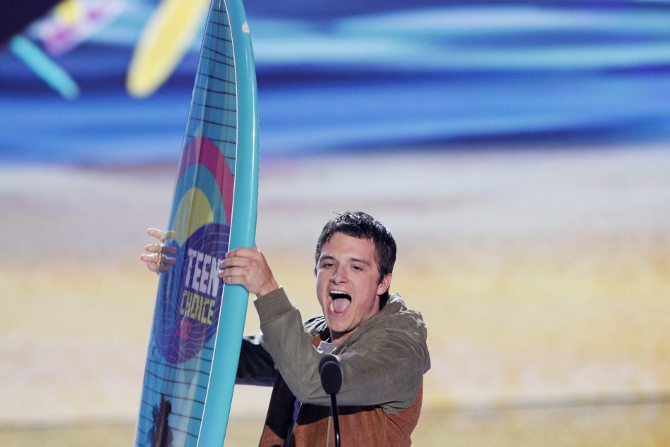 Actor Hutcherson accepts the Choice Movie Actor Sci-FiFantasy Award at the Teen Choice Awards at the Gibson amphitheater in Universal City