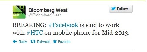 Facebook is reportedly working with HTC to develop its own smartphone which would be released in mid 2013 Facebook is reportedly working with HTC to develop its own smartphone which would be released in mid 2013