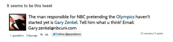 Gary Zenkel Twitter bans Independent Journalist Guy Adams For Publishing NBC Email Address