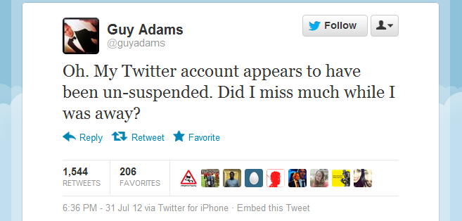 Twitter Apologises to UK Journalist Guy Adams and 