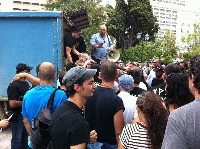 Lorry delivering free potatoes now arrived
