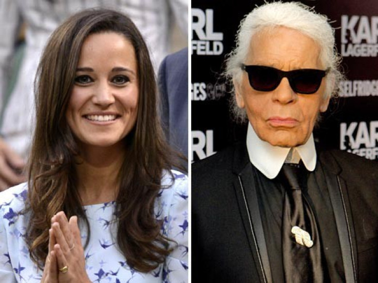 Back to front: Pippa Middleton and Karl Lagerfeld
