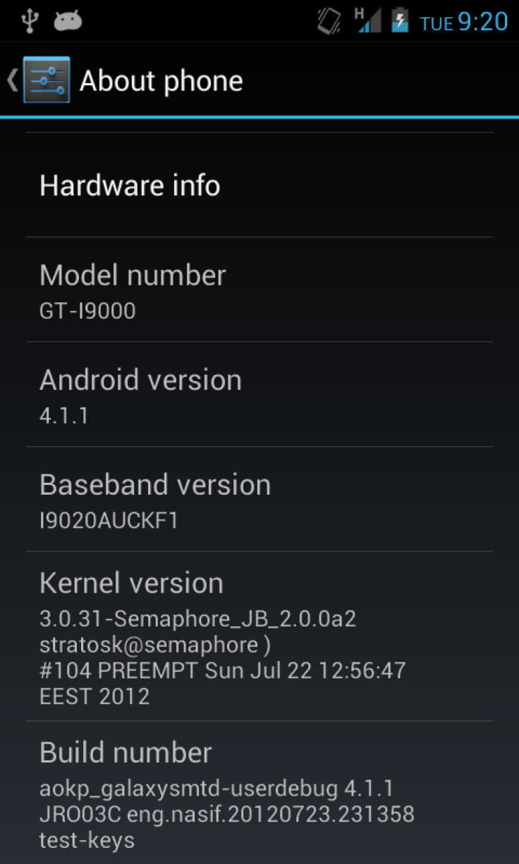 AOKP ROM Based on Jelly Bean for Samsung Galaxy S i9000 [How to Install]