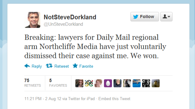 UnSteveDorkland Northcliffe Media Legal Battle