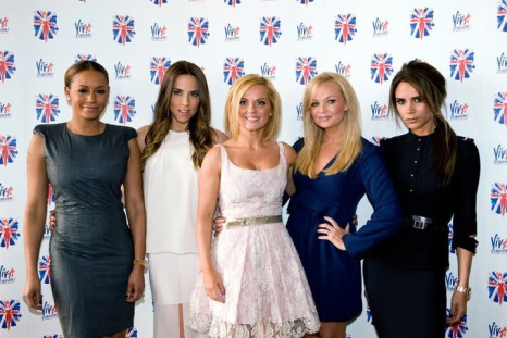 The Spice Girls (L to R) - Melanie Brown, Melanie Chisholm, Geri Halliwell, Emma Bunton and Victoria Beckham - at the launch of their new musical Viva Forever in London, 26 June. (Photo: Viva Forever! The Musical/Facebook)