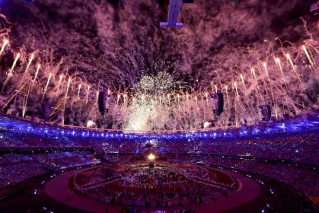 Fireworks during opening ceremony of London 2012, 27 July.