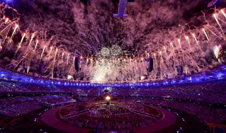 Fireworks during opening ceremony of London 2012, 27 July.