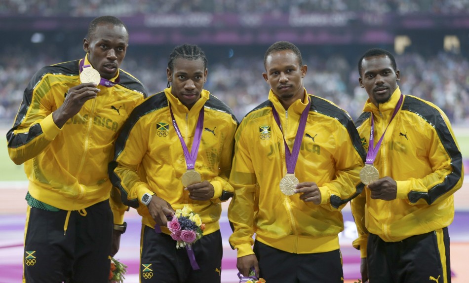 Usain Bolt, Yohan Blake, Michael Frater and Nesta Carter