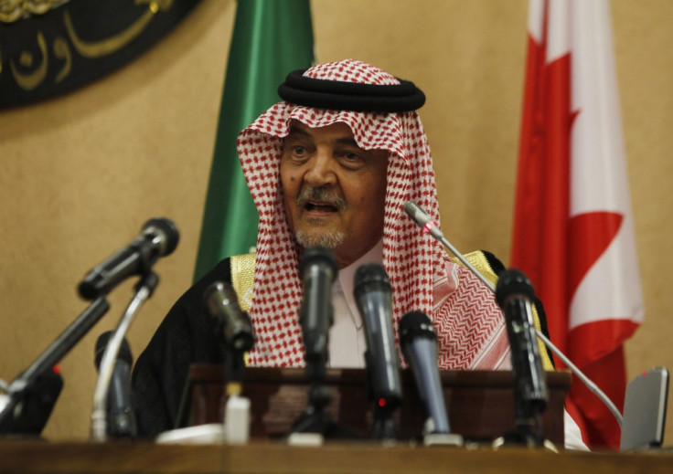 Saudi Arabia's Foreign Minister, Prince Saud al-Faisal, addresses a news conference in Riyadh