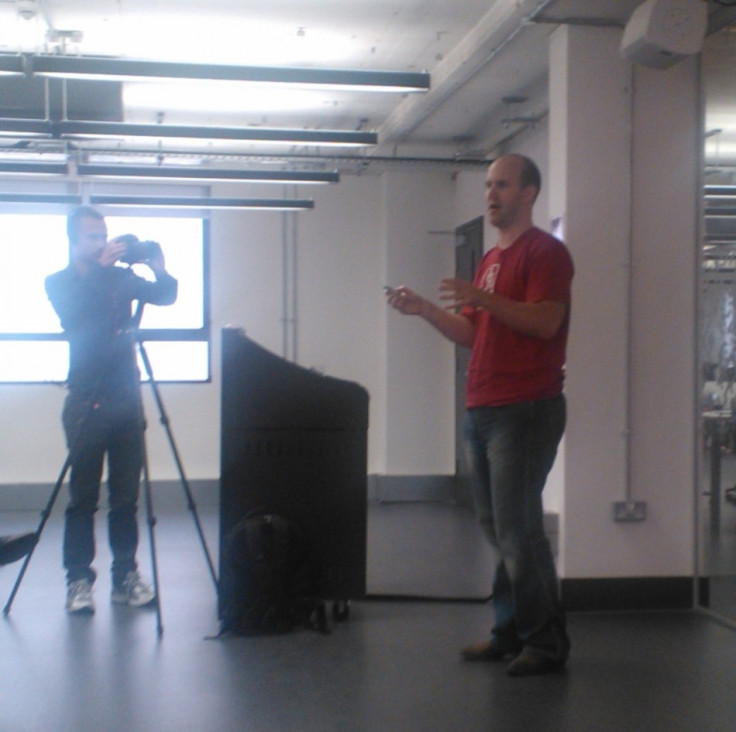 Eben Upton Raspberry Pi Inventor at Google Campus in London UK arms