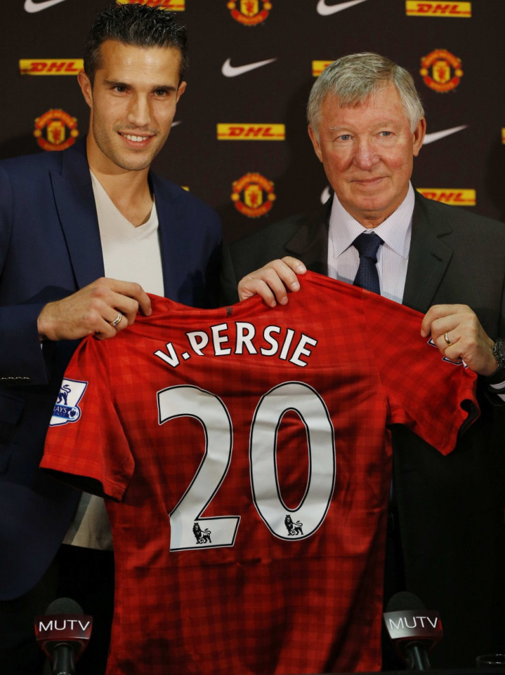 Dutch striker Robin van Persie with Manchester United boss Sir Alex Ferguson