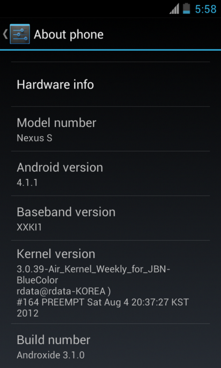 Update Nexus S to Android 4.1.1 with JRO03H Androxide 3.1.0 [Installation Guide]