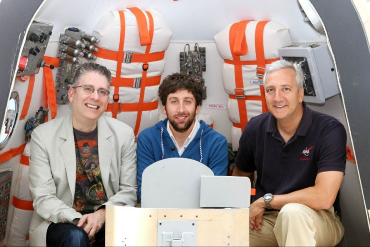 Mike Massimino with Big Bang Theory Exec Producer Bill Prady and star Simon Helberg at the Paley Center in LA