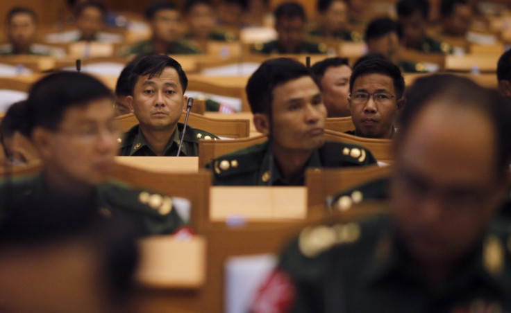 Representatives from the military members of parliament attend the opening of a joint parliament session in Naypyitaw
