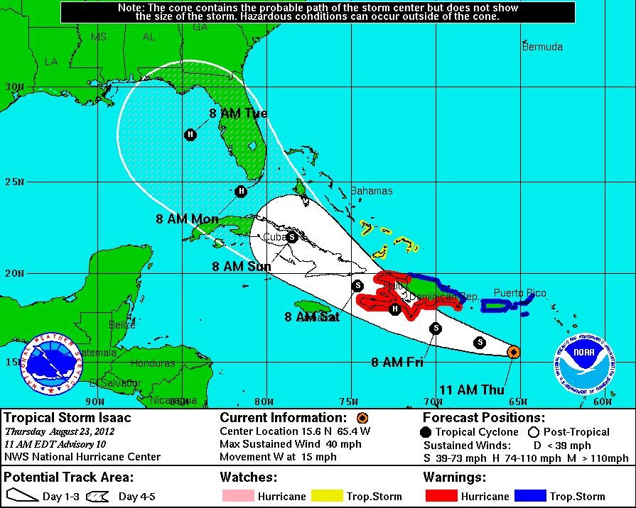 Tropical Storm Isaac to Hit Florida Keys after Lashing Haiti and Cuba