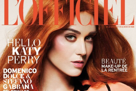 American pop star Katy Perry goes for orange hair on the cover of the September issue of L'Officiel Paris.
