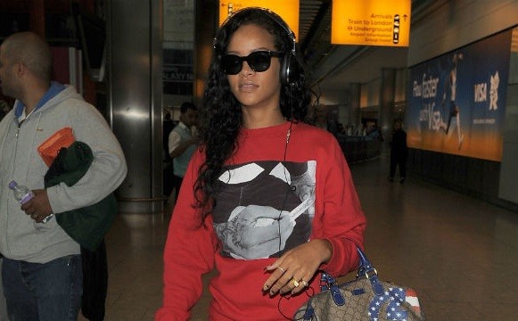 Rihanna in cannabis top