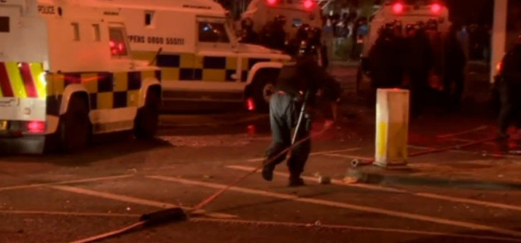 Water cannons and baton rounds were used on the second night of violence. (BBC)