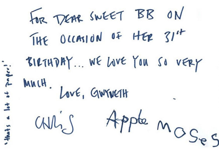 Gwyneth Paltrow and her family signed a special card which has been published on Beyonce's website