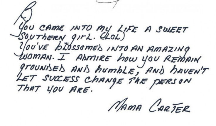 Gloria Carter, mother of her husband, Jay-Z posted this message.